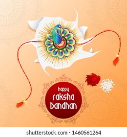 vector illustration of decorated rakhi for Indian festival Raksha Bandhan