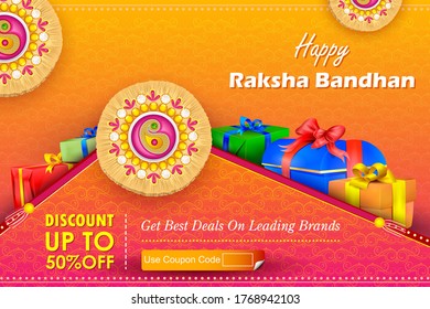 vector illustration of decorated rakhi for Indian festival Raksha Bandhan