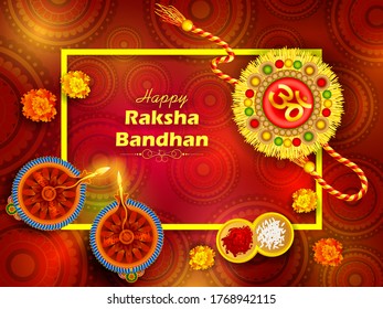 vector illustration of decorated rakhi for Indian festival Raksha Bandhan