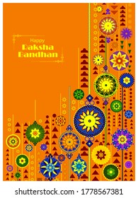 vector illustration of decorated Rakhi for Indian festival Raksha Bandhan of brother and sister bonding celebration in India