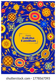 vector illustration of decorated Rakhi for Indian festival Raksha Bandhan of brother and sister bonding celebration in India