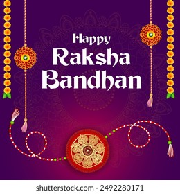 vector illustration of decorated rakhi for Indian festival Raksha Bandhan