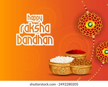 vector illustration of decorated rakhi for Indian festival Raksha Bandhan