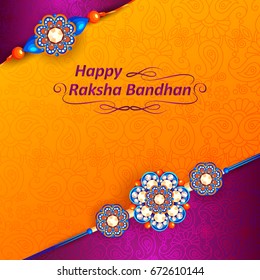vector illustration of decorated rakhi for Indian festival Raksha Bandhan