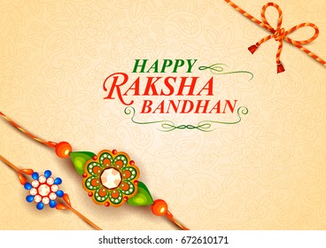 vector illustration of decorated rakhi for Indian festival Raksha Bandhan