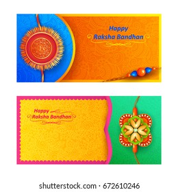 vector illustration of decorated rakhi for Indian festival Raksha Bandhan