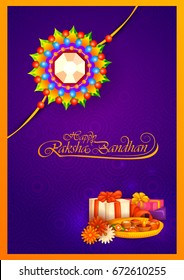 vector illustration of decorated rakhi for Indian festival Raksha Bandhan