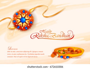 vector illustration of decorated rakhi for Indian festival Raksha Bandhan