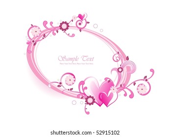 vector illustration of decorated romantic frame