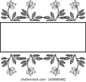 Vector illustration decoration art with drawing elegant flower frame