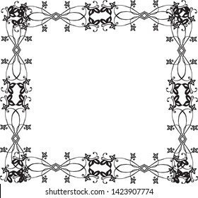 Vector illustration decoration art with style modern flower frame