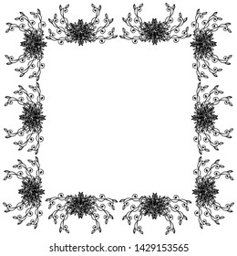 Vector illustration decoration banner with various pattern flower frame