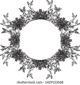 Vector illustration decoration banner with various pattern flower frame