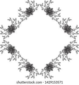 Vector illustration decoration banner with various pattern flower frame