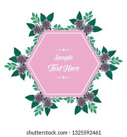 Vector illustration decoration of a circular red flower frame for greeting card hello hand drawn