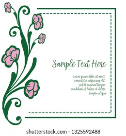 Vector illustration decoration of a circular red flower frame for greeting card hello hand drawn