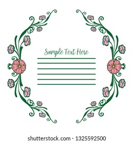 Vector illustration decoration of a circular red flower frame for greeting card hello hand drawn