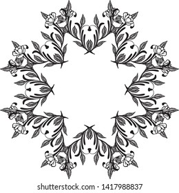 Vector illustration decoration drawing with ornate of flower frame