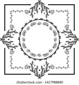 Vector illustration decoration drawing with ornate of flower frame