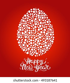 Vector illustration of a decoration egg. New Year postcard.
