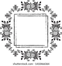Vector illustration decoration elegant with design wreath frame