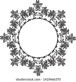 Vector illustration decoration elegant with design wreath frame