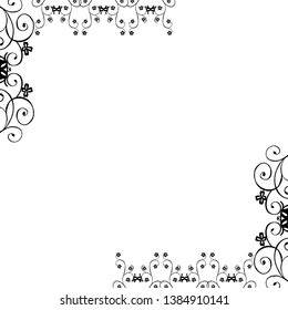 Vector illustration decoration of flower frame on white backdrop