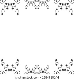 Vector illustration decoration of flower frame on white backdrop