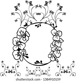 Vector illustration decoration of flower frame on white backdrop