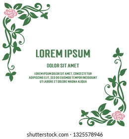 Vector illustration decoration of leaf flower frames for invitation romantic wedding hand drawn