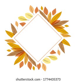 Vector illustration of decoration leaves. Autumn nature background. Greeting cards