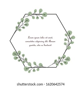 Vector illustration of decoration leaves. Nature background with a text frame