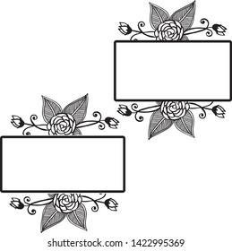 Vector illustration decoration with pattern flower frame
