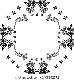 Vector illustration decoration wreath frame for invitation card