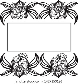 Vector illustration decoration wreath frame for various pattern art