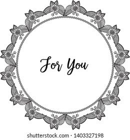 Vector illustration decoration for you with backdrop on a white flower frame