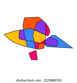 ilustración vectorial de la forma decorativa abstracta, espontaneidad de diseño