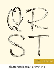 vector illustration decorative alphabet font