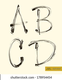 vector illustration decorative alphabet font