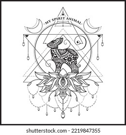 Vector illustration decorative Animal on white background, My Spirit Animal
