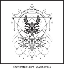 Vector illustration decorative Animal on white background, My Spirit Animal