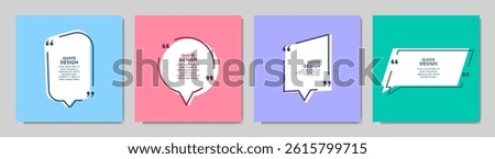 Vector illustration. Decorative backgrounds set. Design for business card, promotion, social media template, web banner, blog post. Text bubble. Modern minimalist 3d style. Linear frame with text