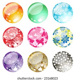 Vector illustration of decorative balls set.