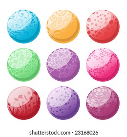 Vector illustration of decorative balls set.