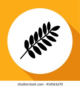 vector illustration, decorative black and white wavy tree branches with leaves