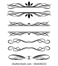 Vector illustration of decorative border and frame set.