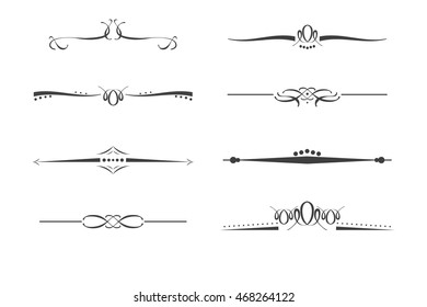 Vector illustration of decorative border. Vintage design elements collection of different shapes