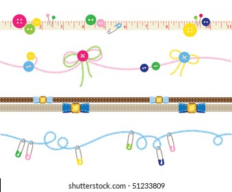 Vector illustration of decorative borders. Each end of a border can be connected seamlessly so you can make it as long as you want.