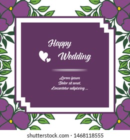 Vector illustration decorative of card happy day with beauty of leaf bouqet frame