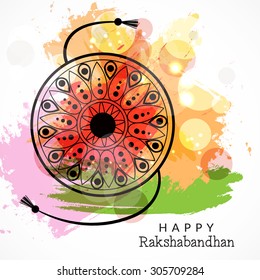 Vector illustration of a Decorative Card with rakhi for Raksha Bandhan background.